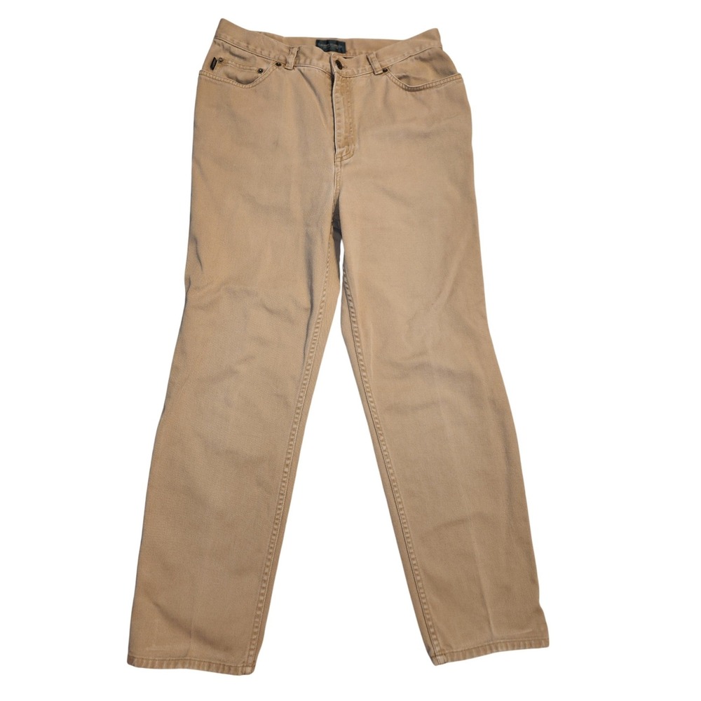 Lauren Jeans Co Ralph Lauren Tan Khaki Straight Leg Pants Petite 14P Cotton